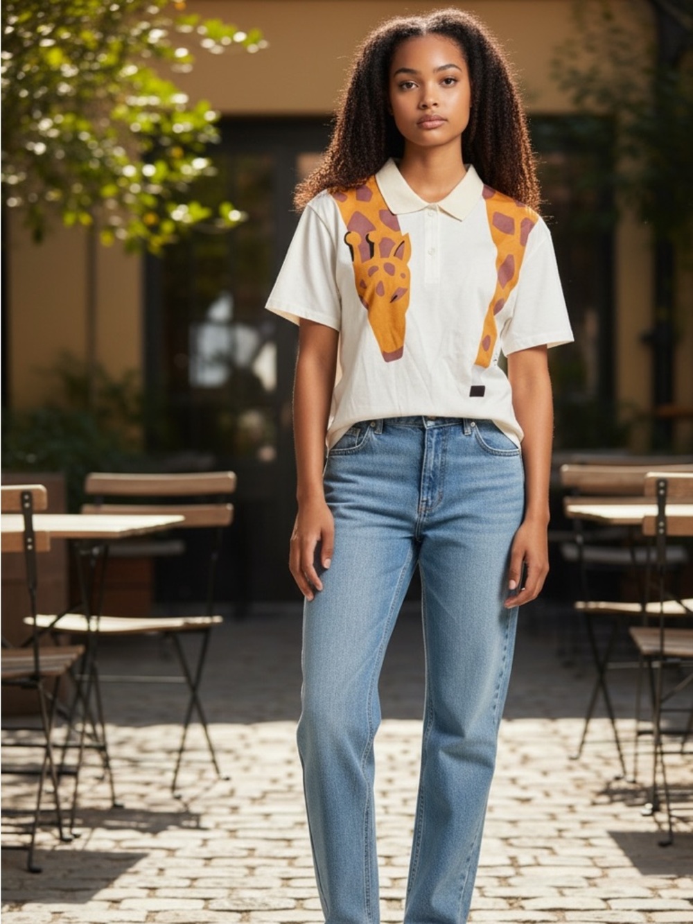 Christian Dior Sports Giraffe Golf Collared Short Sleeve Shirt NWOT